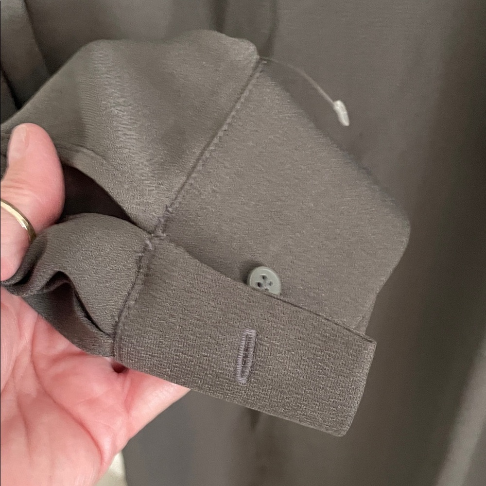 Halogen Women's Dark Olive Polyester Button Down … - image 6